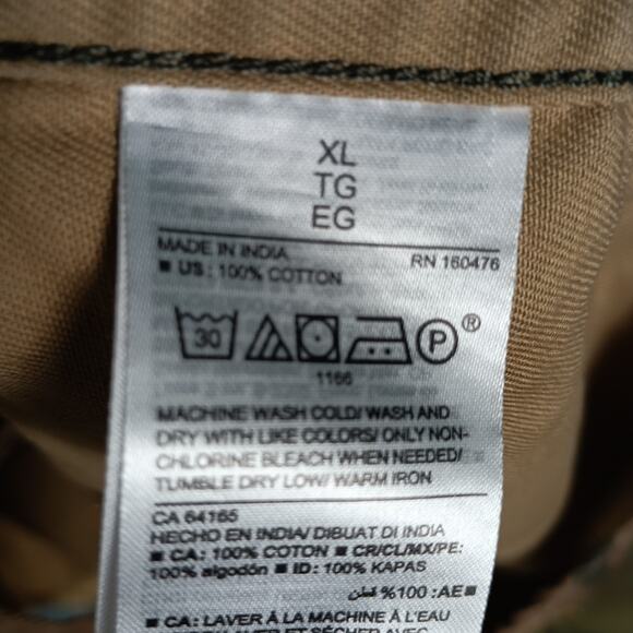 Camouflage Button Up Shirt Men Extra Large Brown Woodland Canvas Old Navy - Picture 7 of 8